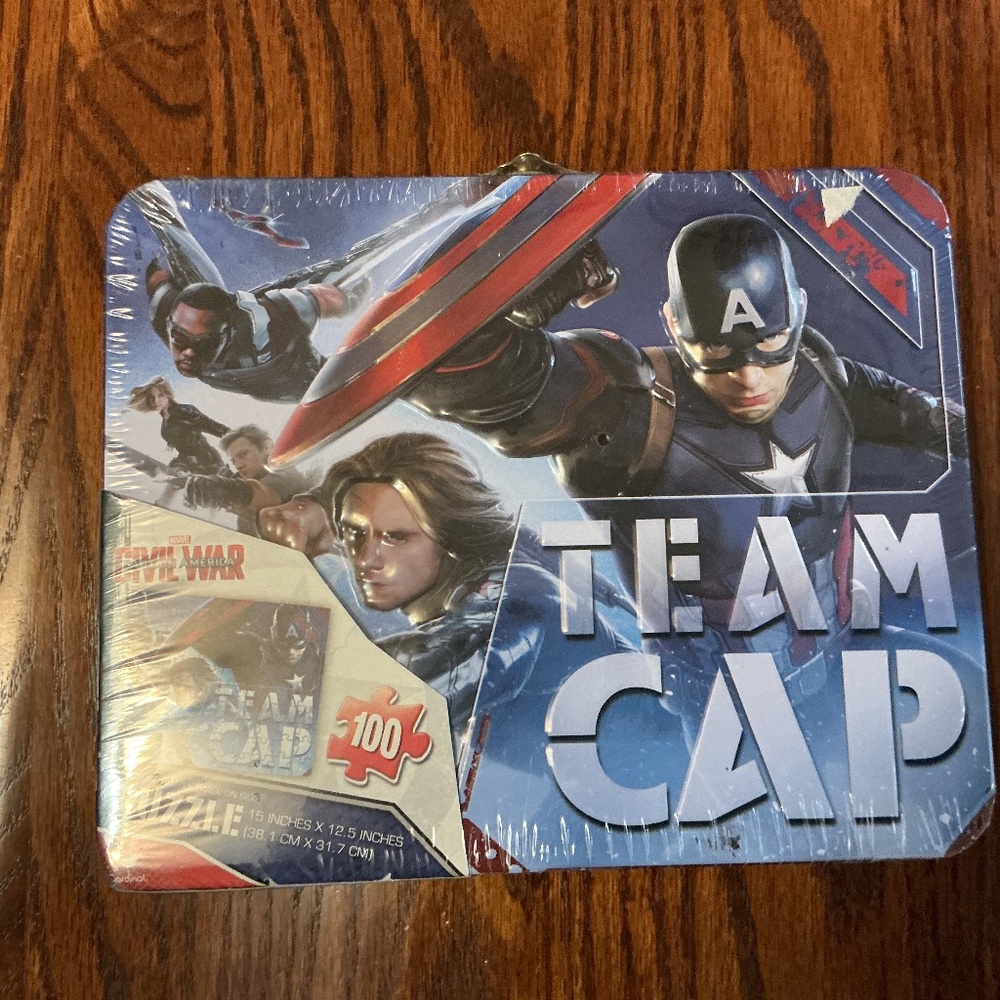 Team stark kids lunch box plus puzzle in box